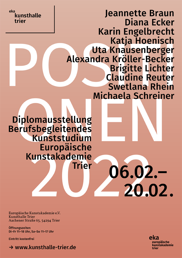 Ausstellungsplakat POSITIONEN 2022, Kunsthalle Trier